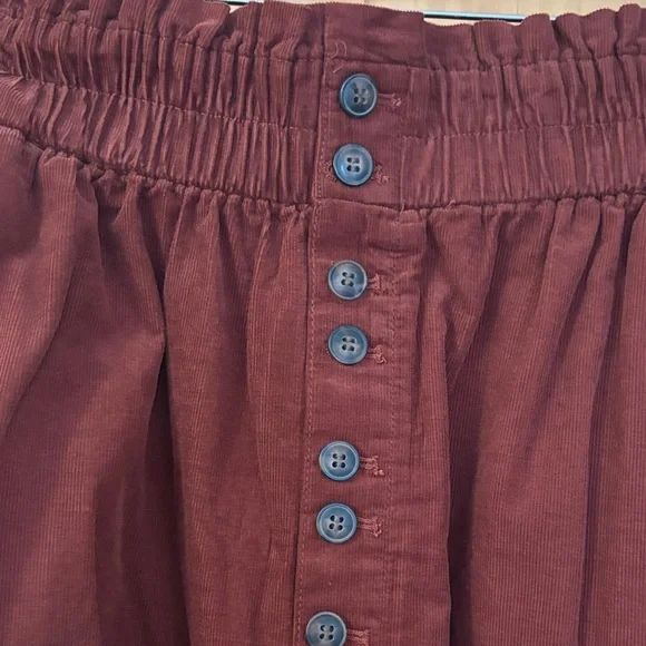 Madewell Brown/Rust Corduroy Button-Front Women's Skirt - Picture 2 of 4